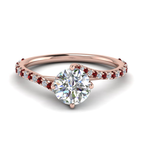 Petite Swirl Round Diamond Ring
