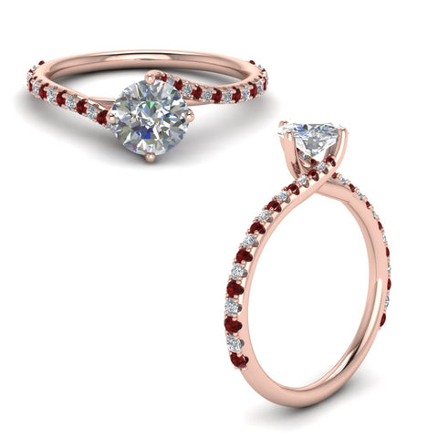 Petite Swirl Round Diamond Ring