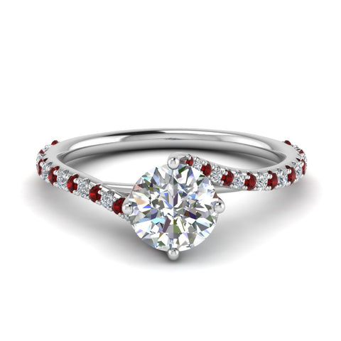 Petite Swirl Round Diamond Ring