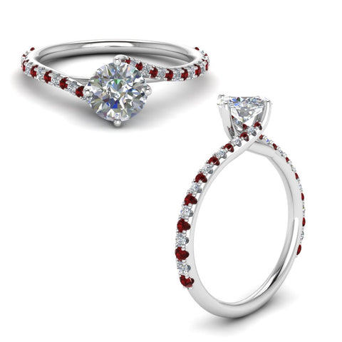 Petite Swirl Round Diamond Ring