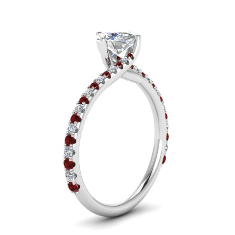 Petite Swirl Round Diamond Ring