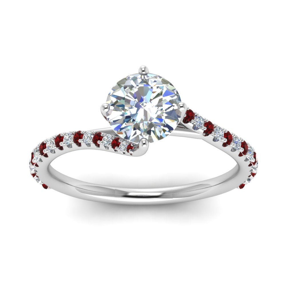 Petite Swirl Round Diamond Ring