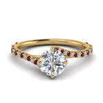 Load image into Gallery viewer, Petite Swirl Round Diamond Ring
