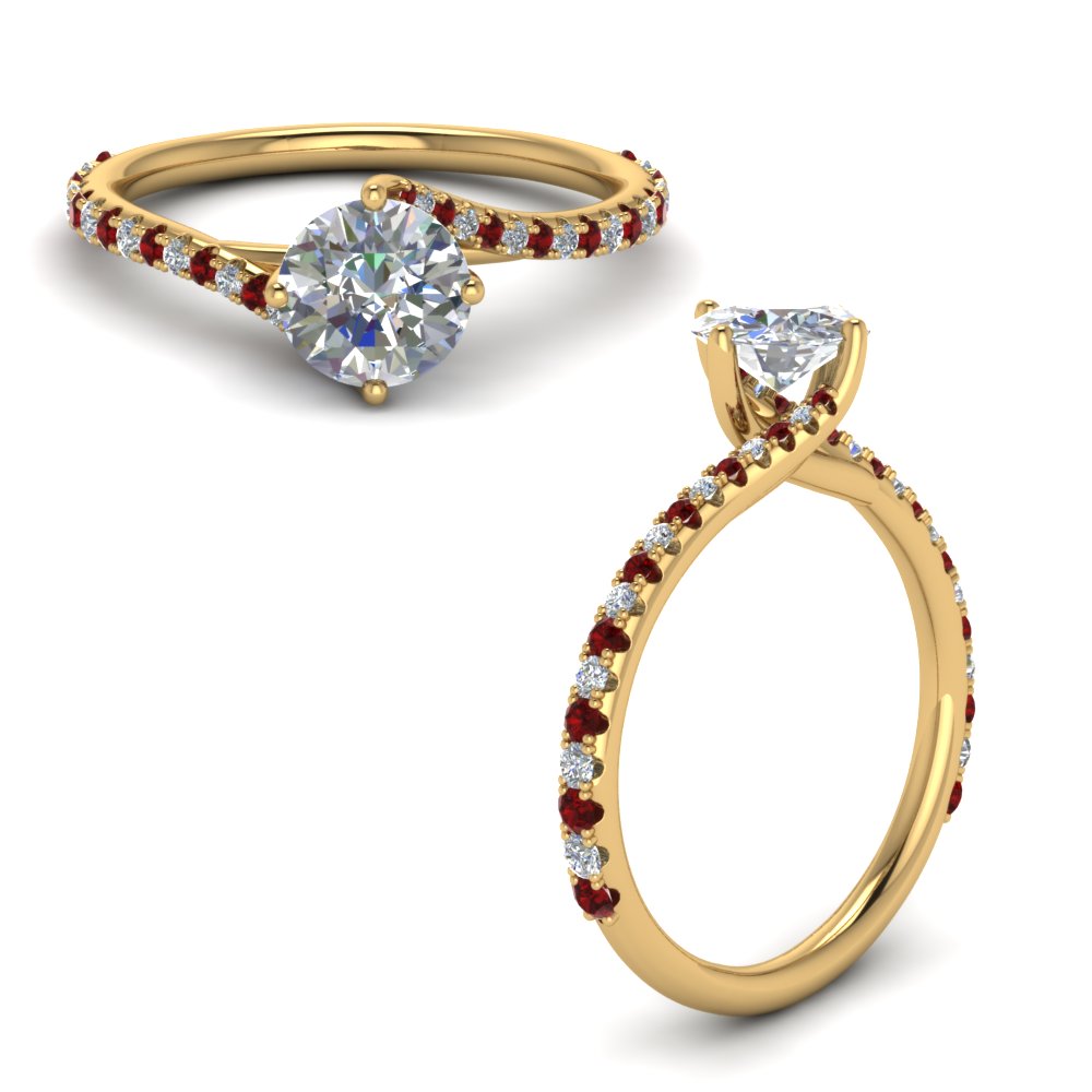 Petite Swirl Round Diamond Ring