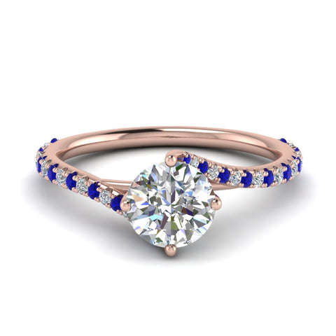 Petite Swirl Round Diamond Ring