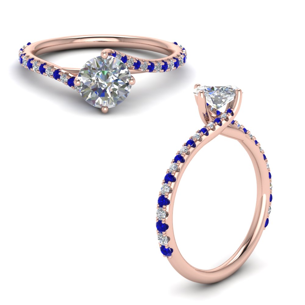 Petite Swirl Round Diamond Ring