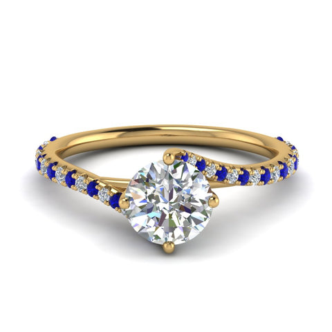 Petite Swirl Round Diamond Ring