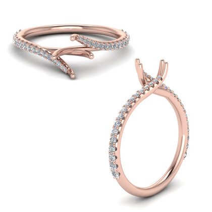Petite Twisted Semi Mount Engagement Ring