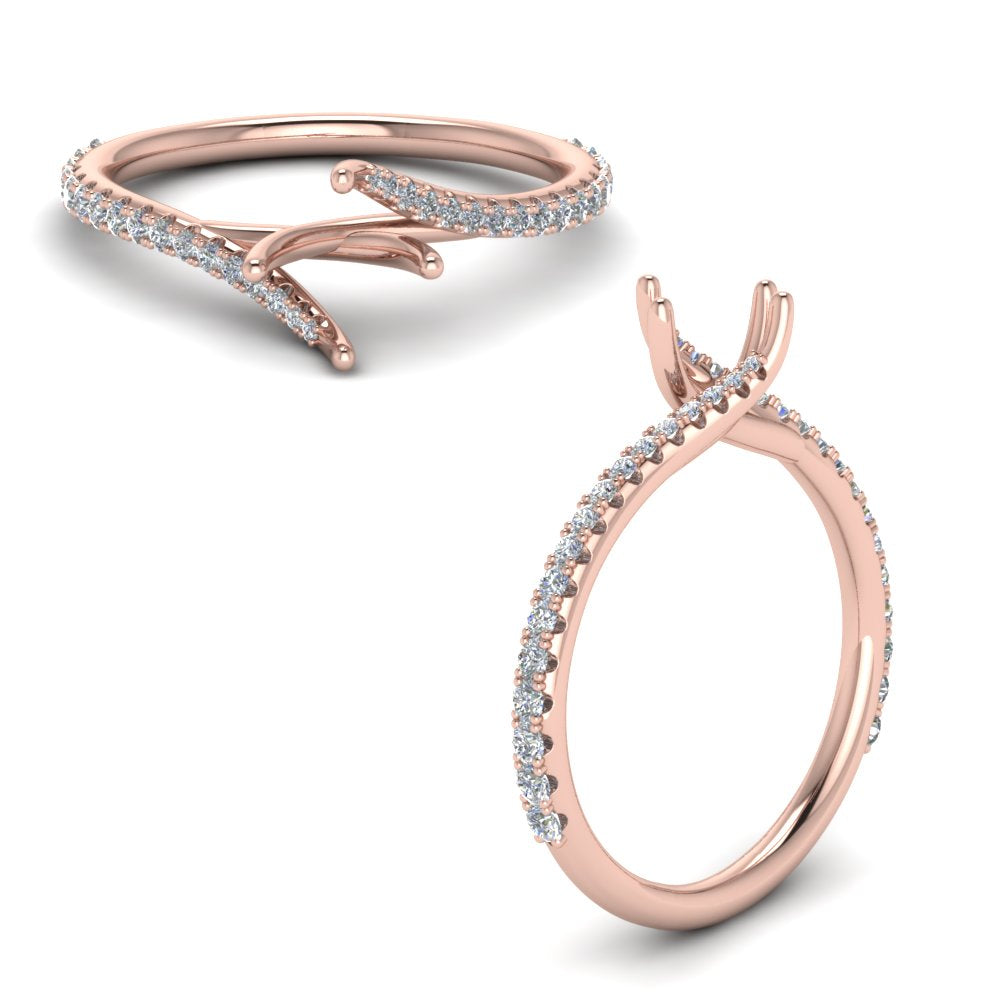 Petite Swirl Semi Mount Ring