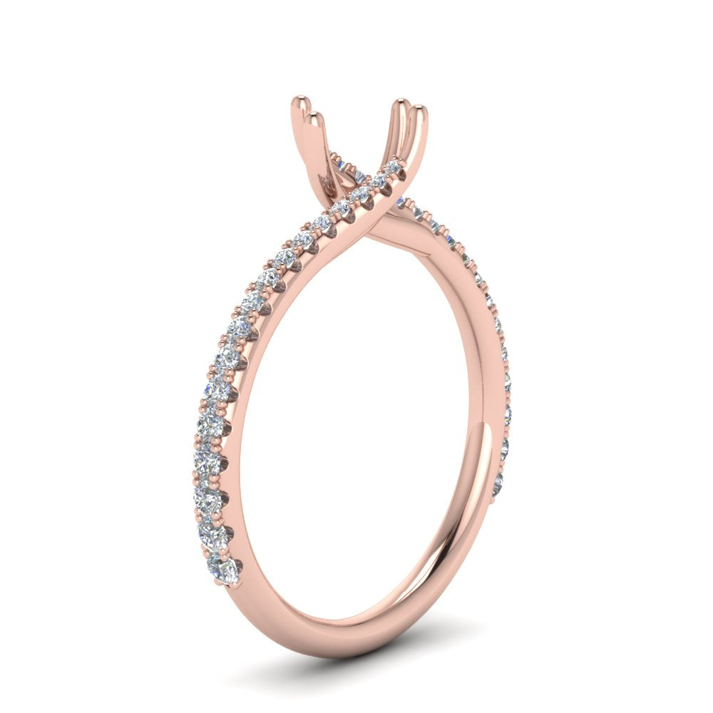 Petite Swirl Semi Mount Ring