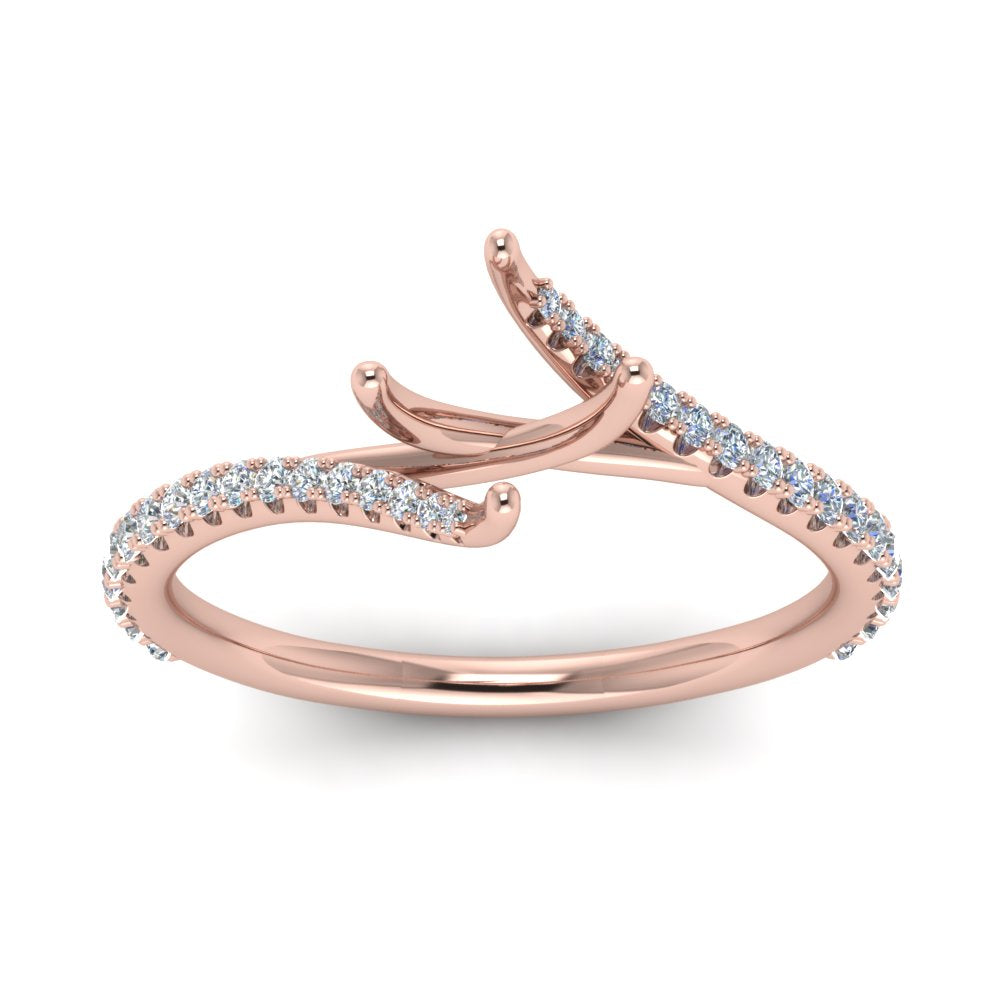 Petite Swirl Semi Mount Ring