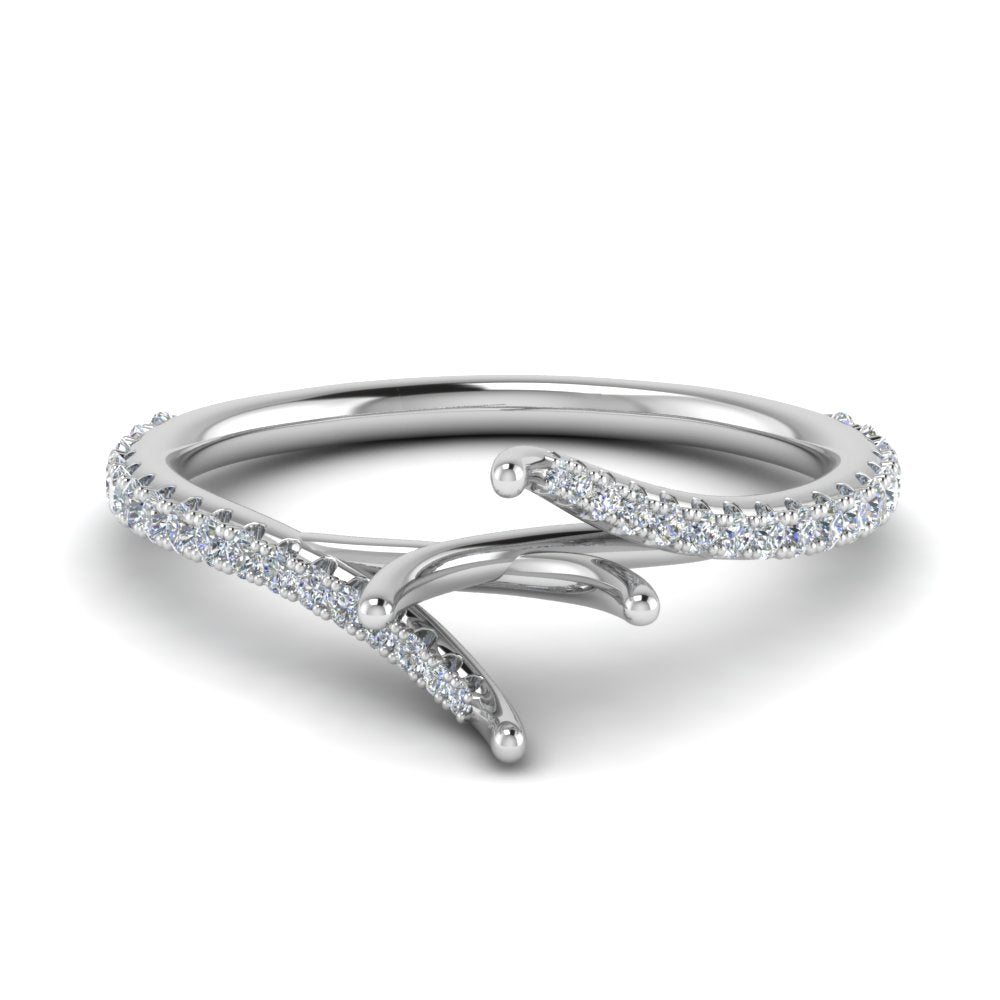 Petite Swirl Semi Mount Ring