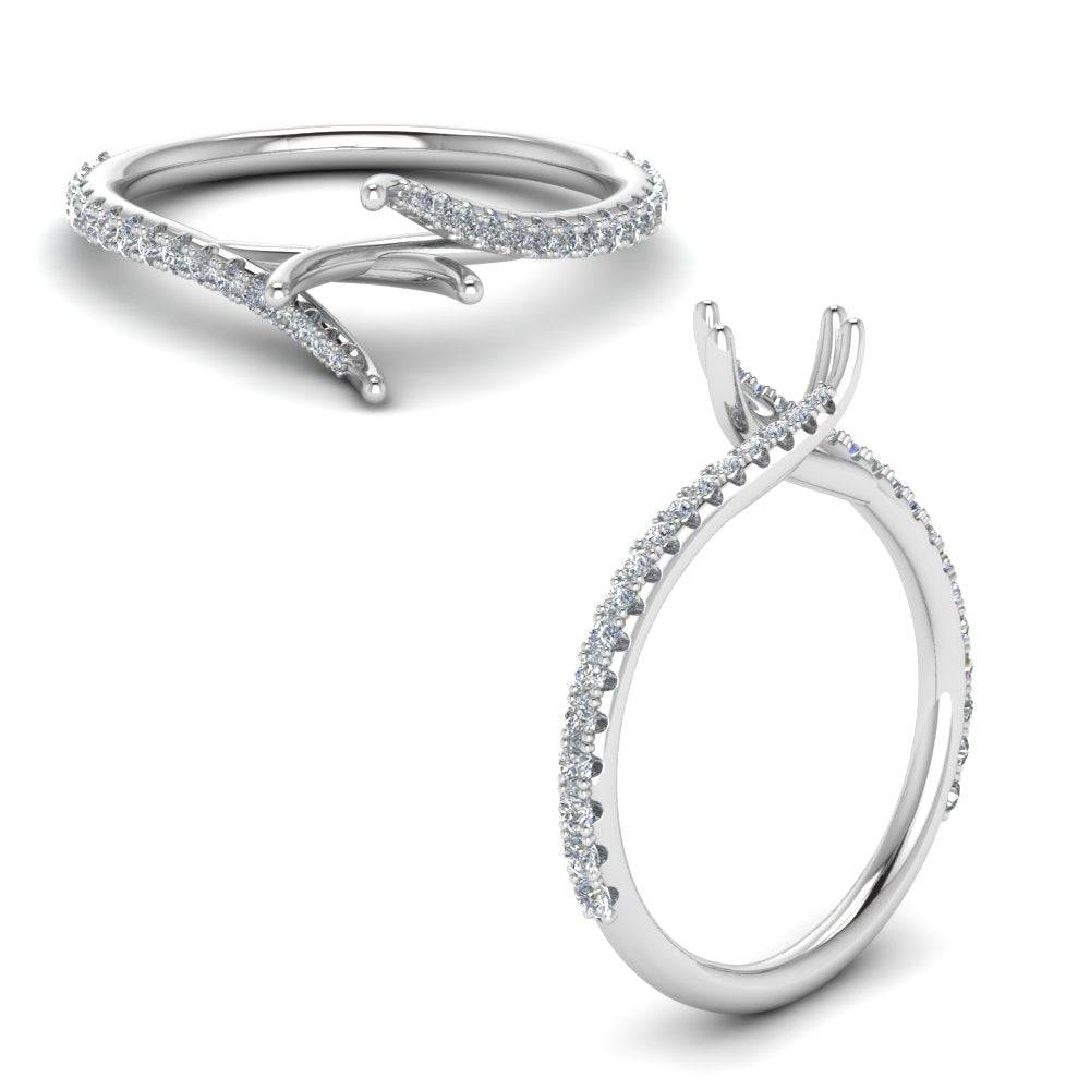 Petite Swirl Semi Mount Ring