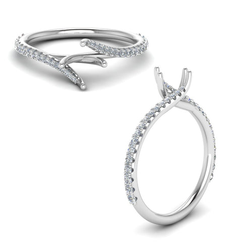 Petite Swirl Semi Mount Ring