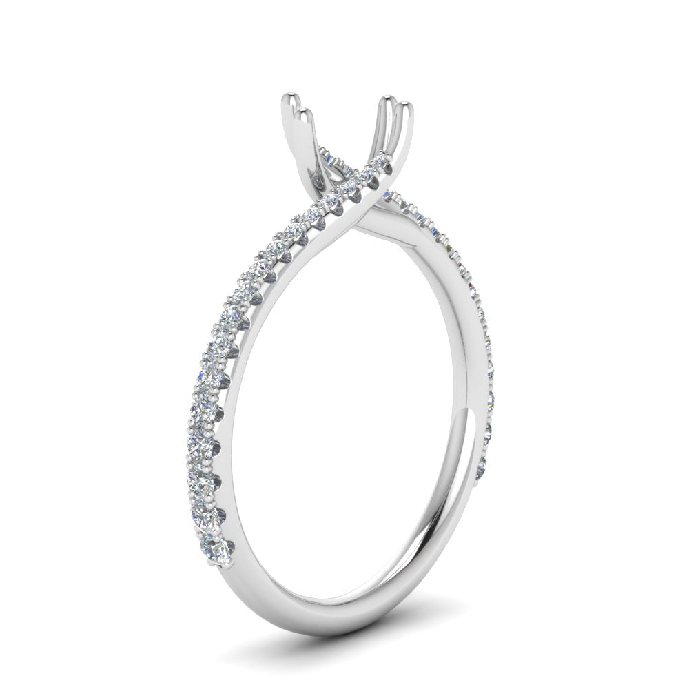Petite Swirl Semi Mount Ring