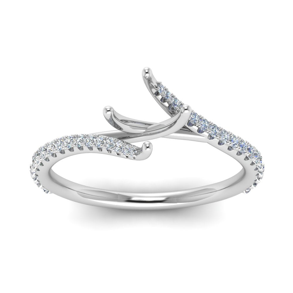 Petite Swirl Semi Mount Ring