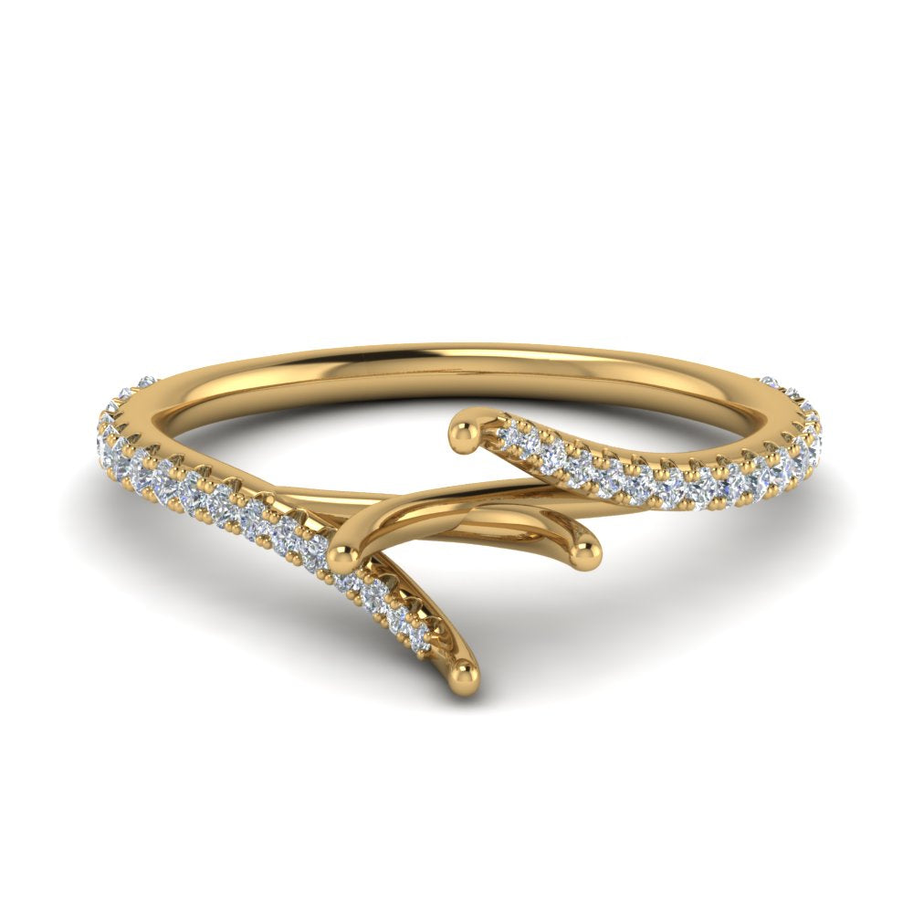 Petite Swirl Semi Mount Ring