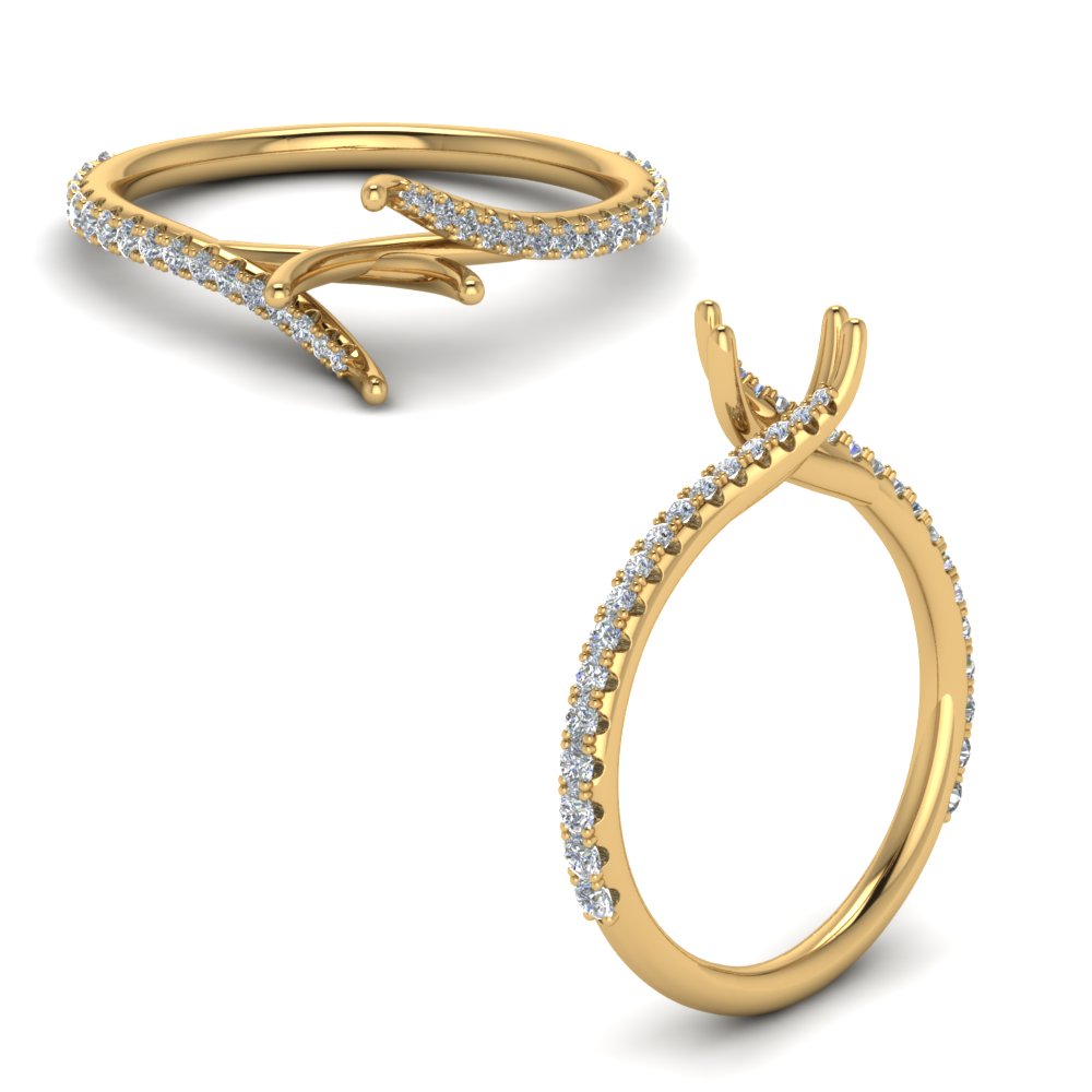 Petite Swirl Semi Mount Ring