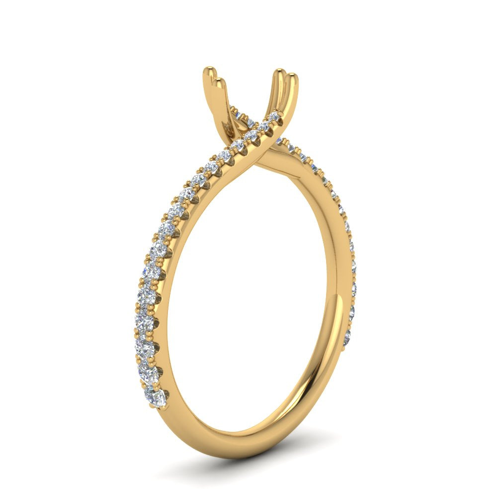 Petite Swirl Semi Mount Ring