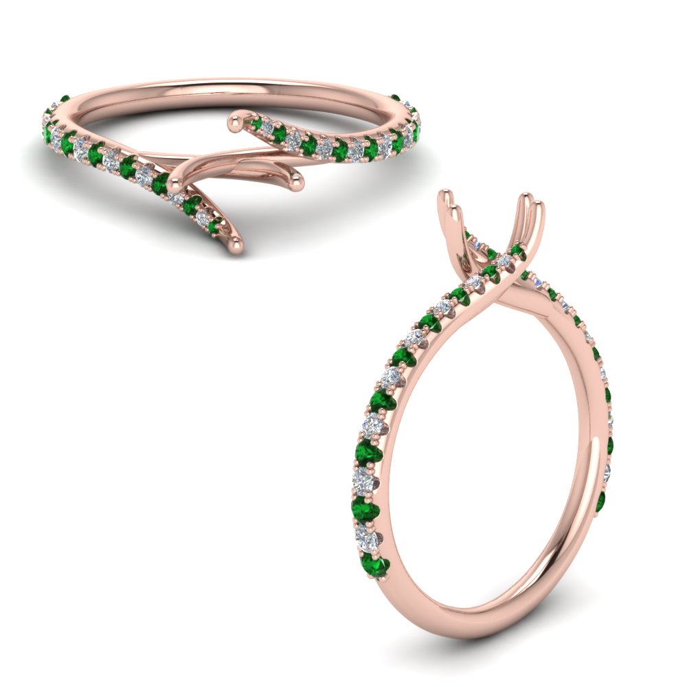 Petite Swirl Semi Mount Ring