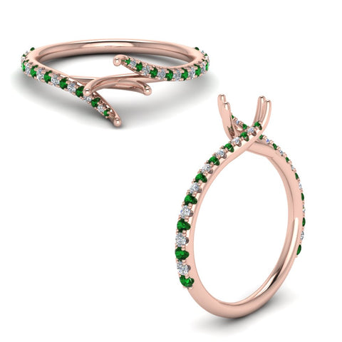 Petite Swirl Semi Mount Ring
