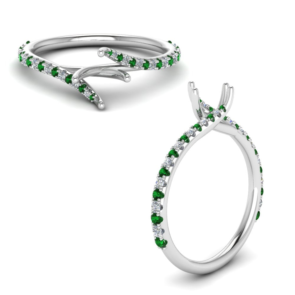 Petite Swirl Semi Mount Ring