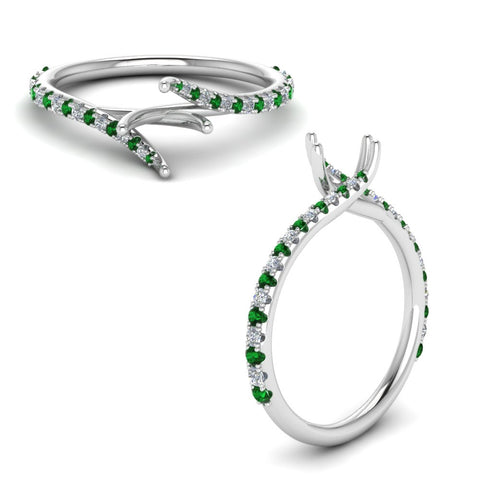 Petite Swirl Semi Mount Ring