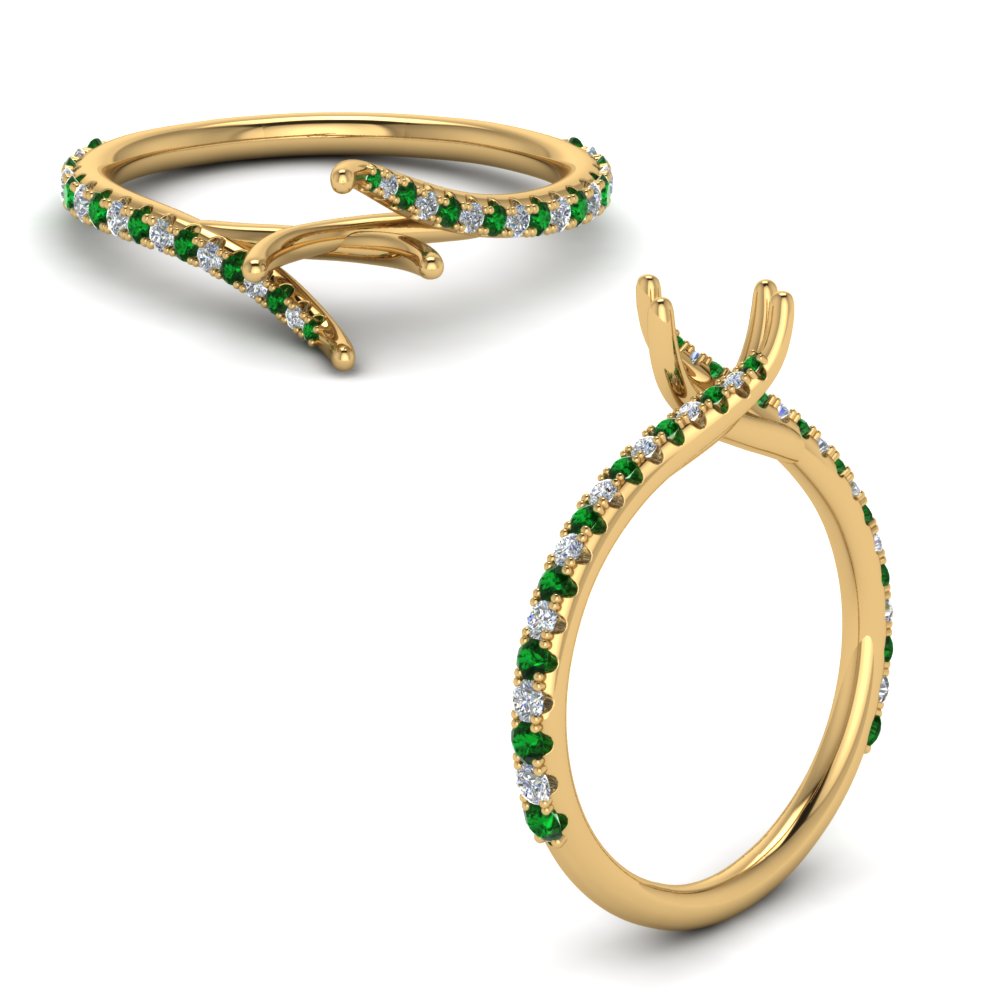 Petite Swirl Semi Mount Ring