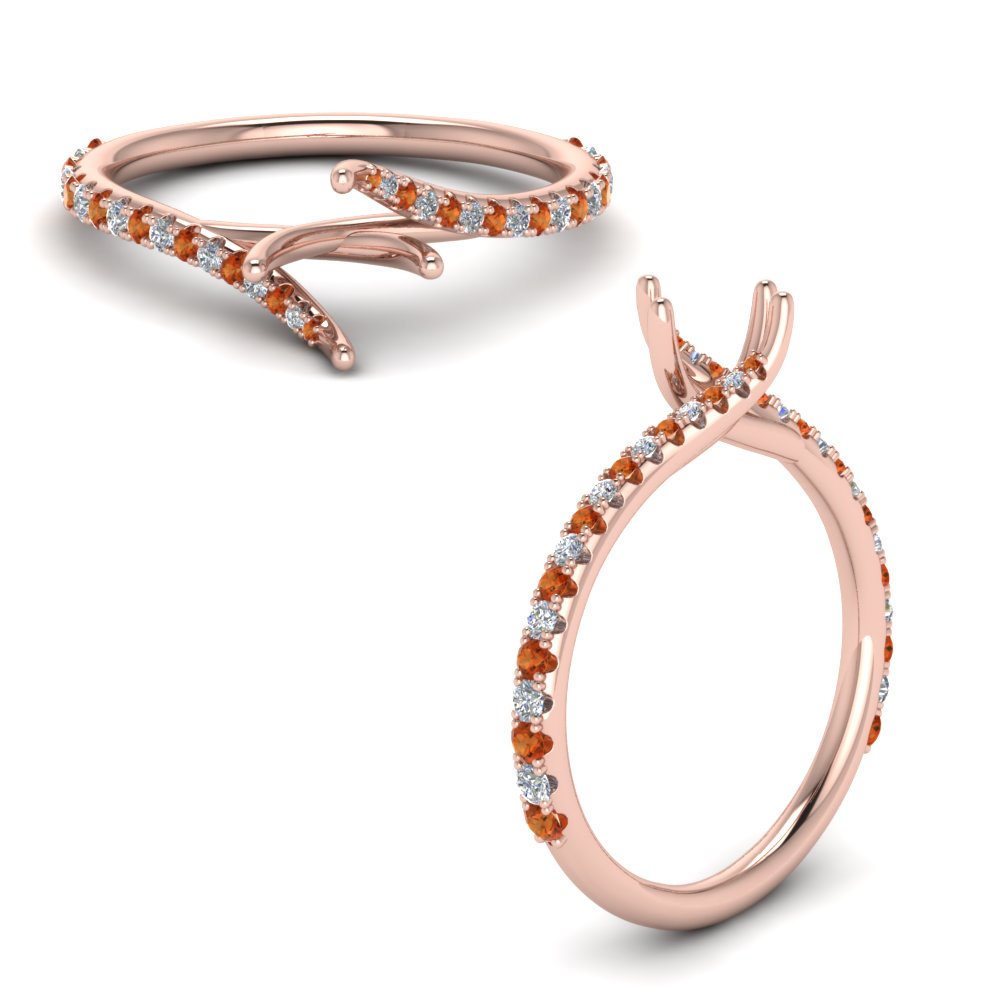 Petite Swirl Semi Mount Ring