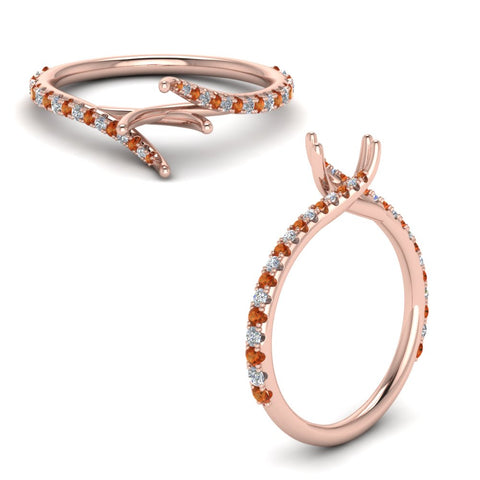 Petite Swirl Semi Mount Ring