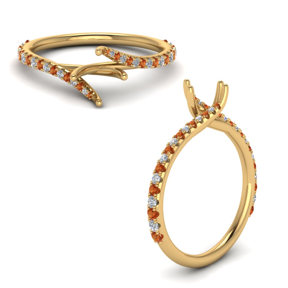 Petite Swirl Semi Mount Ring