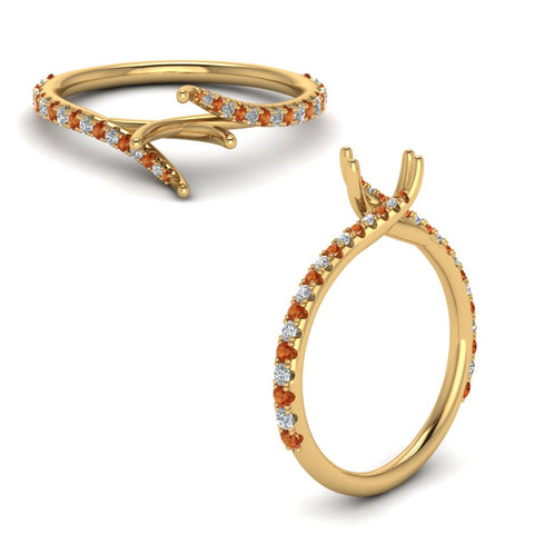 Petite Swirl Semi Mount Ring