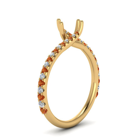 Petite Swirl Semi Mount Ring
