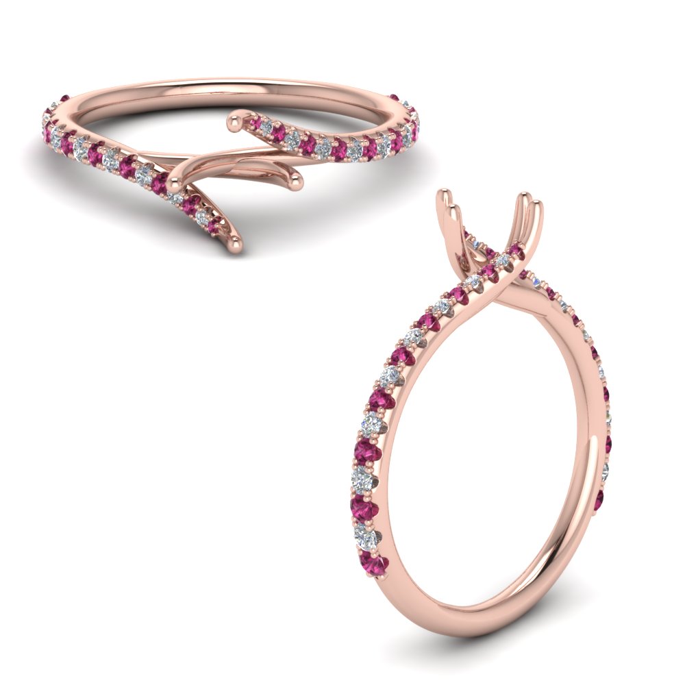 Petite Swirl Semi Mount Ring