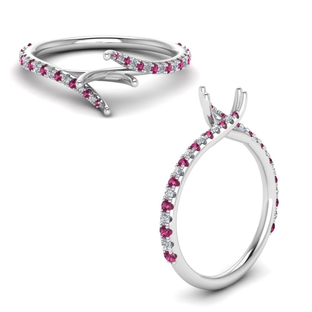 Petite Swirl Semi Mount Ring