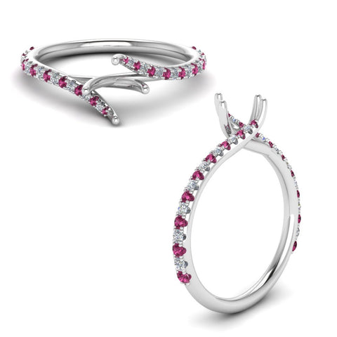 Petite Swirl Semi Mount Ring