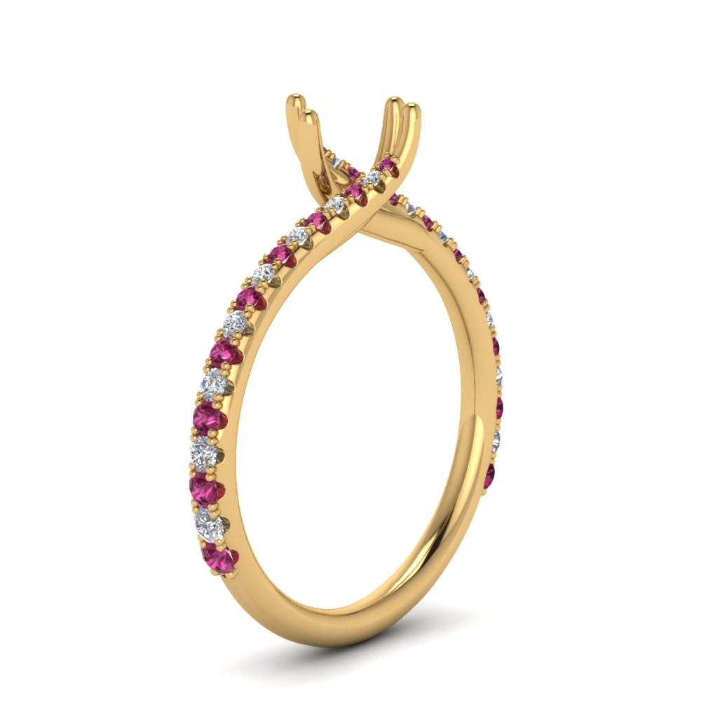 Petite Swirl Semi Mount Ring