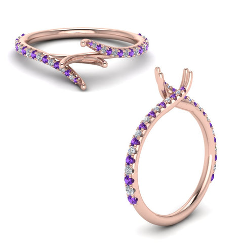 Petite Swirl Semi Mount Ring