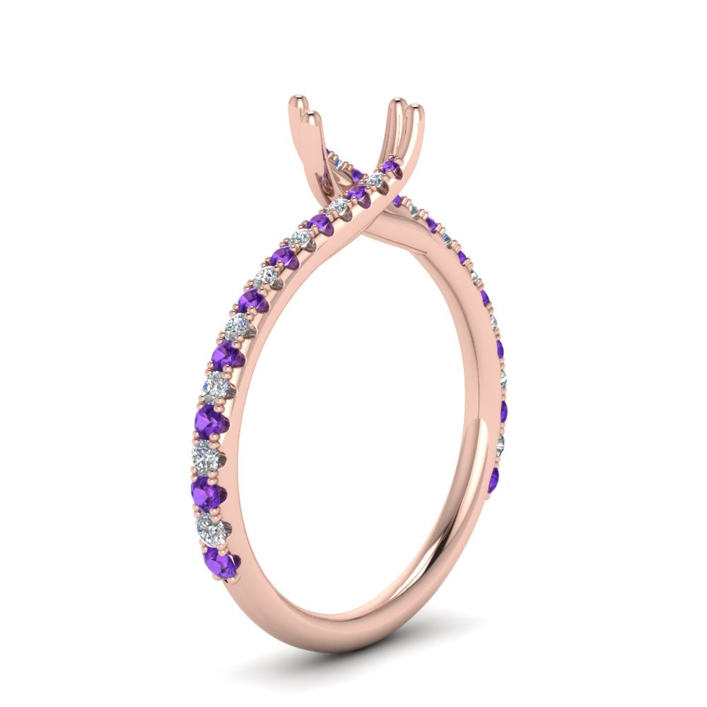Petite Swirl Semi Mount Ring