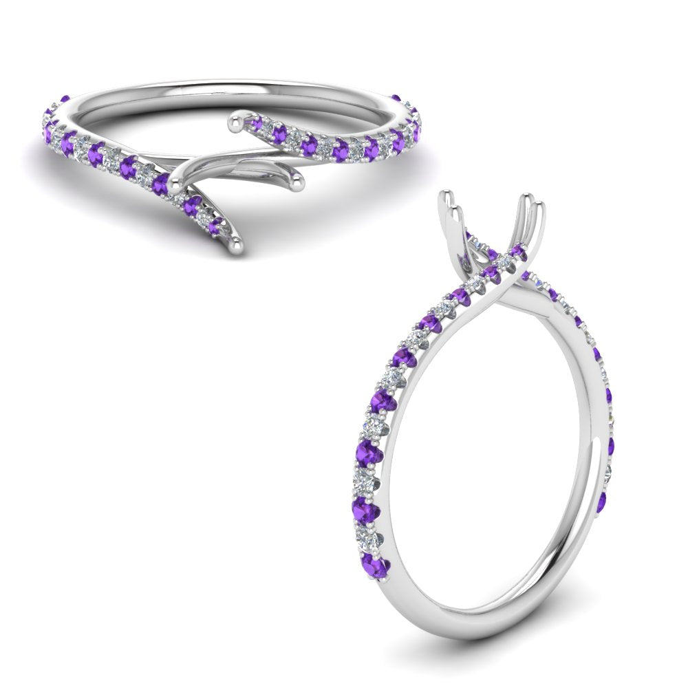 Petite Swirl Semi Mount Ring