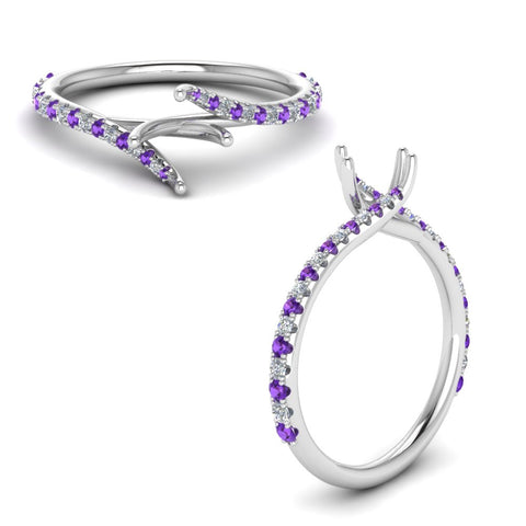 Petite Swirl Semi Mount Ring