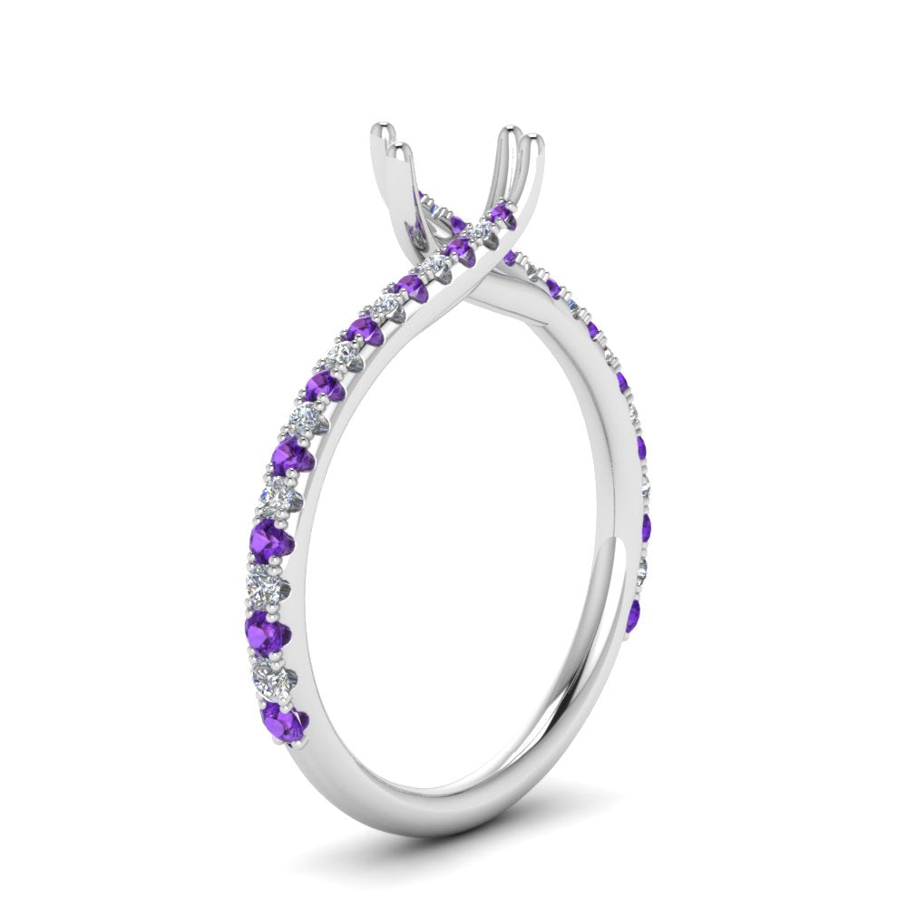 Petite Swirl Semi Mount Ring