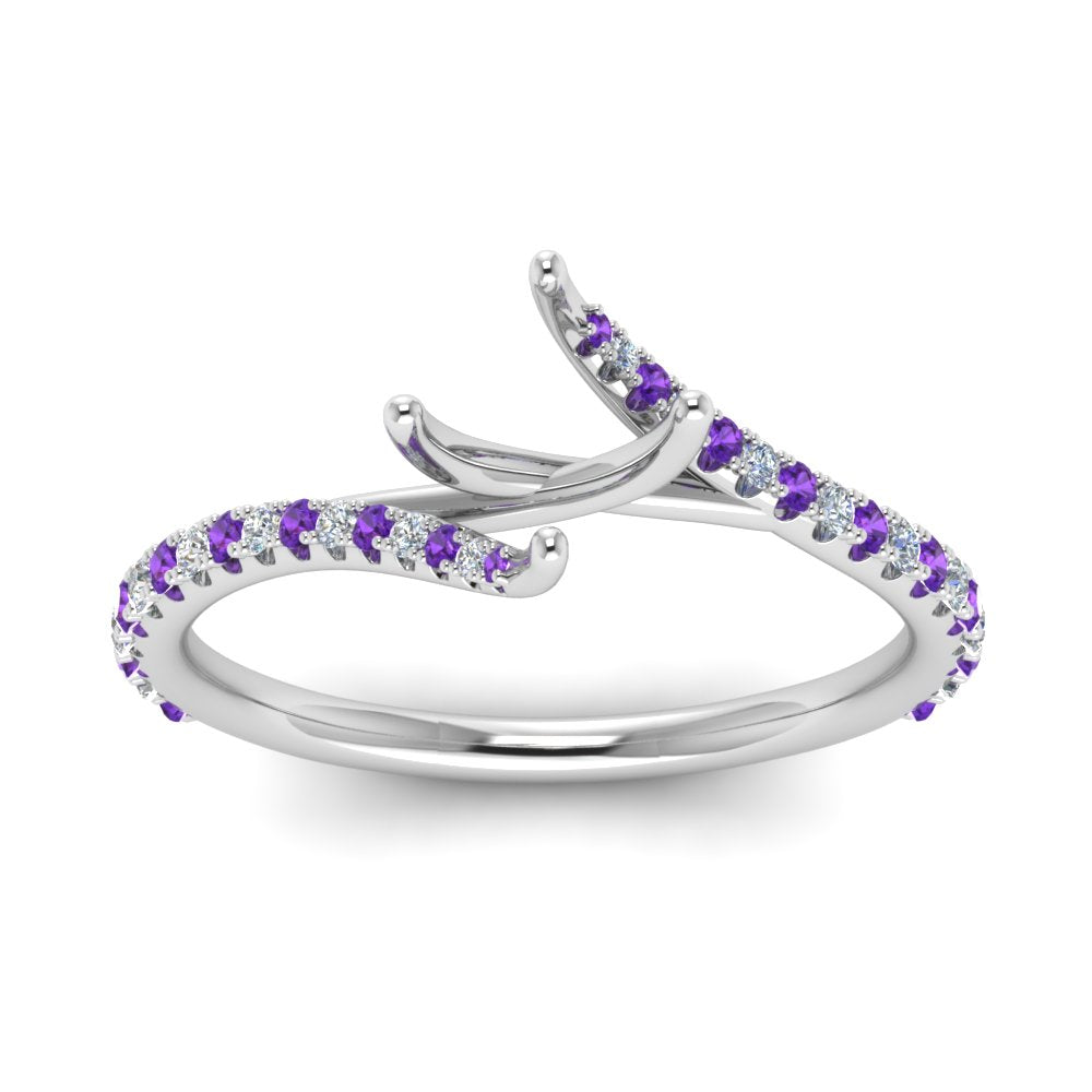 Petite Swirl Semi Mount Ring
