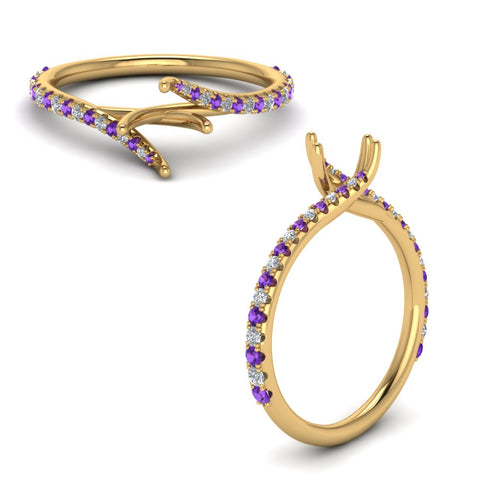 Petite Swirl Semi Mount Ring