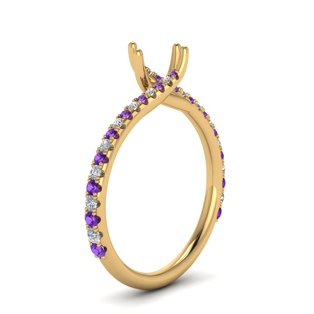 Petite Swirl Semi Mount Ring