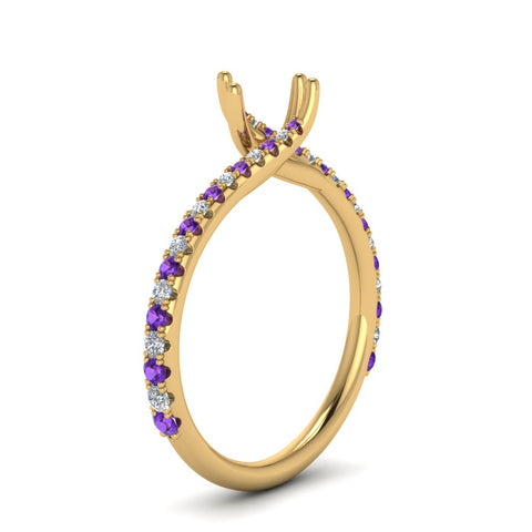 Petite Swirl Semi Mount Ring