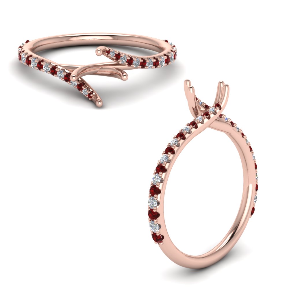 Petite Swirl Semi Mount Ring