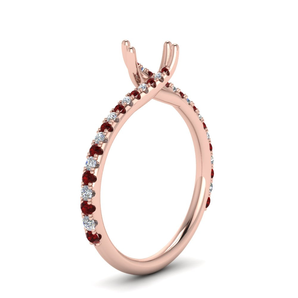 Petite Swirl Semi Mount Ring