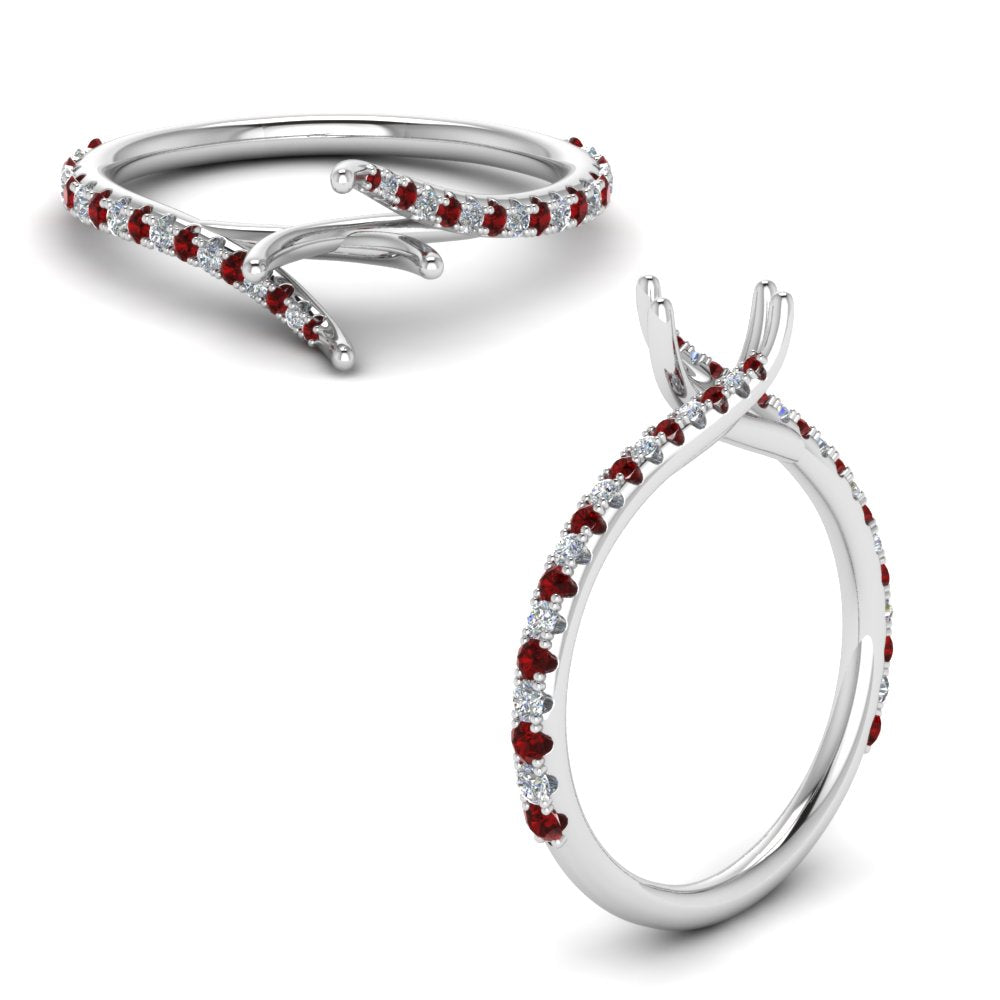 Petite Swirl Semi Mount Ring