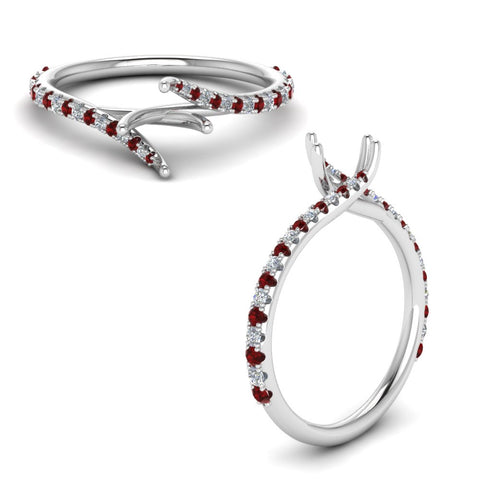 Petite Swirl Semi Mount Ring